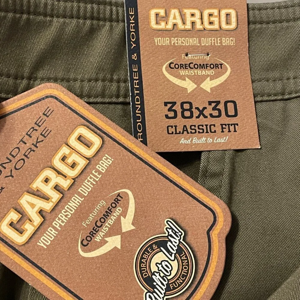 NWT Roundtree & Yorke Classic Fit Cargo Pants Sz. 38 x 30